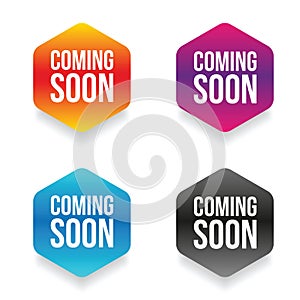 Coming Soon web button colorful