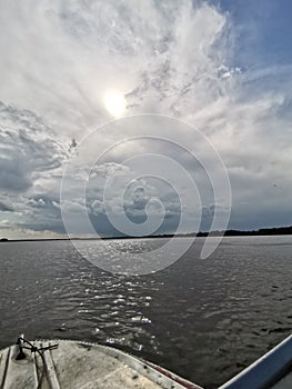 The coming storm on the Siberian river