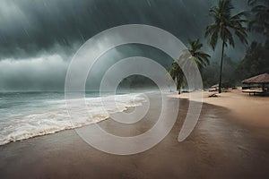 The coming storm. storm clouds brewing over a beach. photo