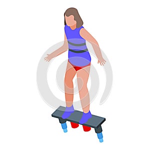 Coming thrill flyboard icon isometric vector. Deep action air