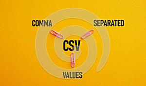 Comma separated values CSV is shown using the text