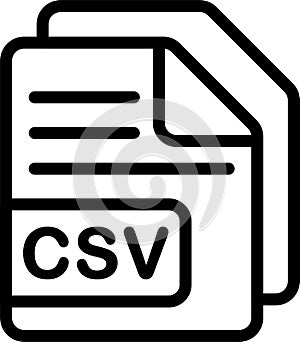 Comma separated values for data exchange Icon