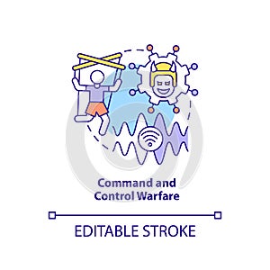 Command and control warfare concept icon photo