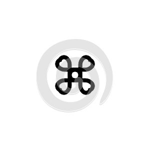 Command icon. Simple style computer technology poster background symbol. Command button. Command t-shirt printing. Vector for