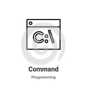 Command outline vector icon. Thin line black command icon, flat vector simple element illustration from editable programming