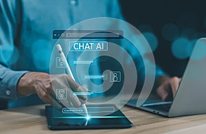 command prompt chatbot generates information AI chat digital technology.