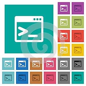 Command prompt square flat multi colored icons