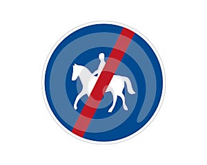 Command road sign end of the trail for riders on the animal. Vector illustration. Suitable for use on web apps, mobile apps and