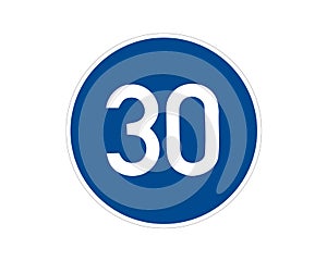 Command road sign. Minimum speed limit. Vector traffic sign