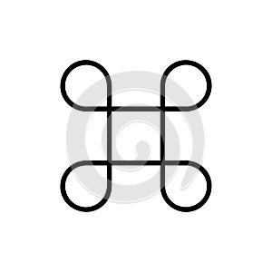 Command vector icon, Outline style, isolated on white Background