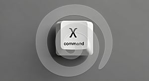 Command X keycap on gray background