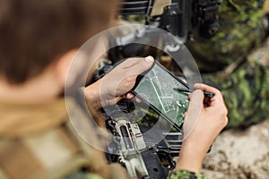 Commander of the Rangers paves the route on an electronic satnav