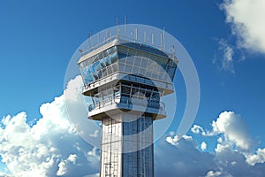 Commanding Airport control tower. Generate AI photo