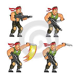 Commando Knife Attack Game Sprite