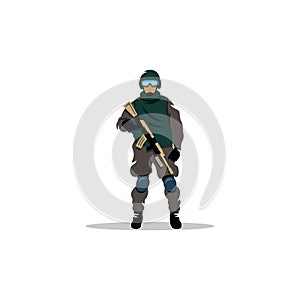 Commando man. Vector Illustration