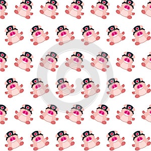 Commando piggy - sticker pattern 10