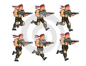 Commando Running Game Sprite