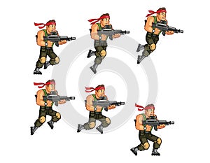 Commando Running Game Sprite