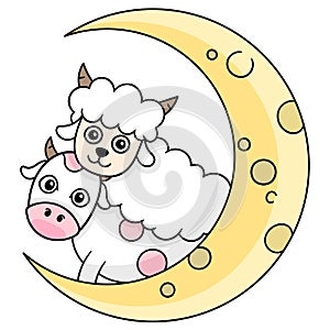 Commemorate the month of Eid al Adha, doodle icon image kawaii