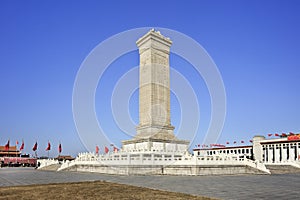 Commemoration monument at the Tiananmen Square, Beijing, China