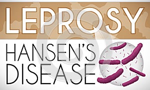 Skin Patches and Enlarged Sample due Hansen`s Disease or Leprosy, Vector Illustration photo
