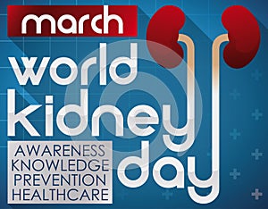 Commemorative Design for World Kidney Day with Some Precepts for this Celebration, Vector Illustration