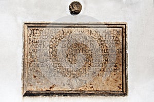 A commemorative plaque as a reminder of conquest Litovel by the Swedes in 1643 photo