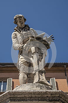 The commemorative statue of Luigi Galvani
