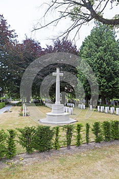 Commemorative tombstone dedicated to the fallen Belgium troops
