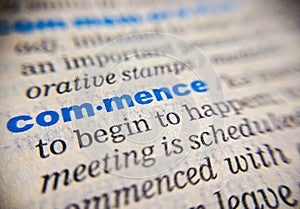 Commence dictionary definition