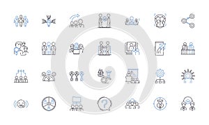 Commendation line icons collection. Praise, Tribute, Recognition, Applause, Honor, Approval, Commend vector and linear