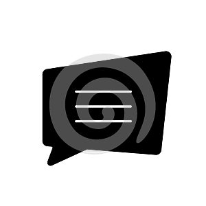 Comment box black glyph icon
