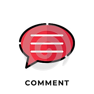 Comment button icon vector for social media. Comment icon Vector illustration design template. Comment icon or button for video