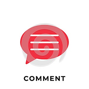 Comment button icon vector for social media. Comment icon Vector illustration design template. Comment icon or button for video