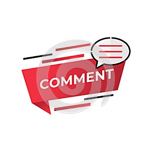 Comment button icon vector for social media. Comment icon Vector illustration design template. Comment icon or button for video