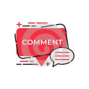 Comment button icon vector for social media. Comment icon Vector illustration design template. Comment icon or button for video