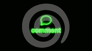 Comment button neon icons animation.