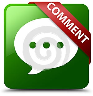 Comment conversation icon green square button