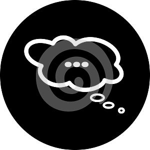 Flat comment icon as dialog symbol