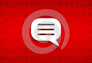 Comment icon abstract digital screen red background illustration