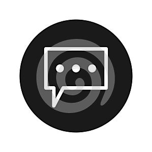 Comment icon flat black round button vector illustration