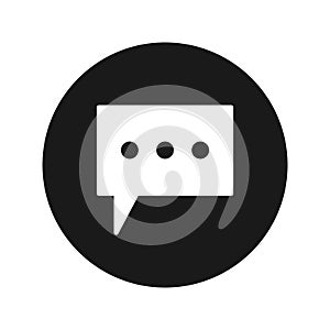 Comment icon flat black round button vector illustration