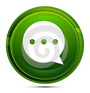 Comment icon glassy green round button illustration