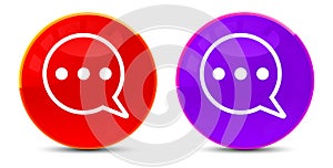 Comment icon glossy round buttons illustration