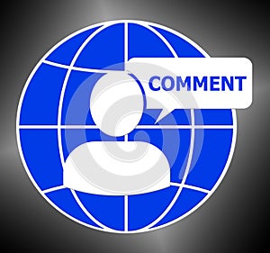 Comment Icon Shows Feedback Report 3d Illustration