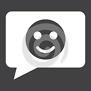 Comment with smile solid icon, feedback website