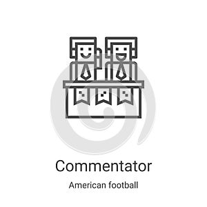 commentator icon vector from american football collection. Thin line commentator outline icon vector illustration. Linear symbol