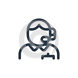 commentator icon vector from american football concept. Thin line illustration of commentator editable stroke. commentator linear