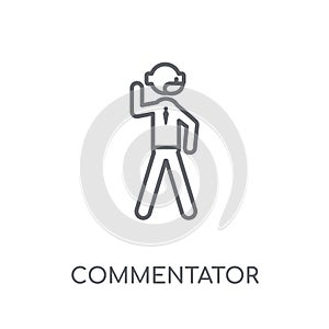 Commentator linear icon. Modern outline Commentator logo concept