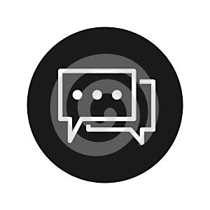 Comments icon flat black round button vector illustration